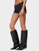 EDIKTED Moirah Rhinestone Denim Micro Shorts image number 2