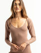 RSQ Womens Brown Long Sleeve Shrug image number 1