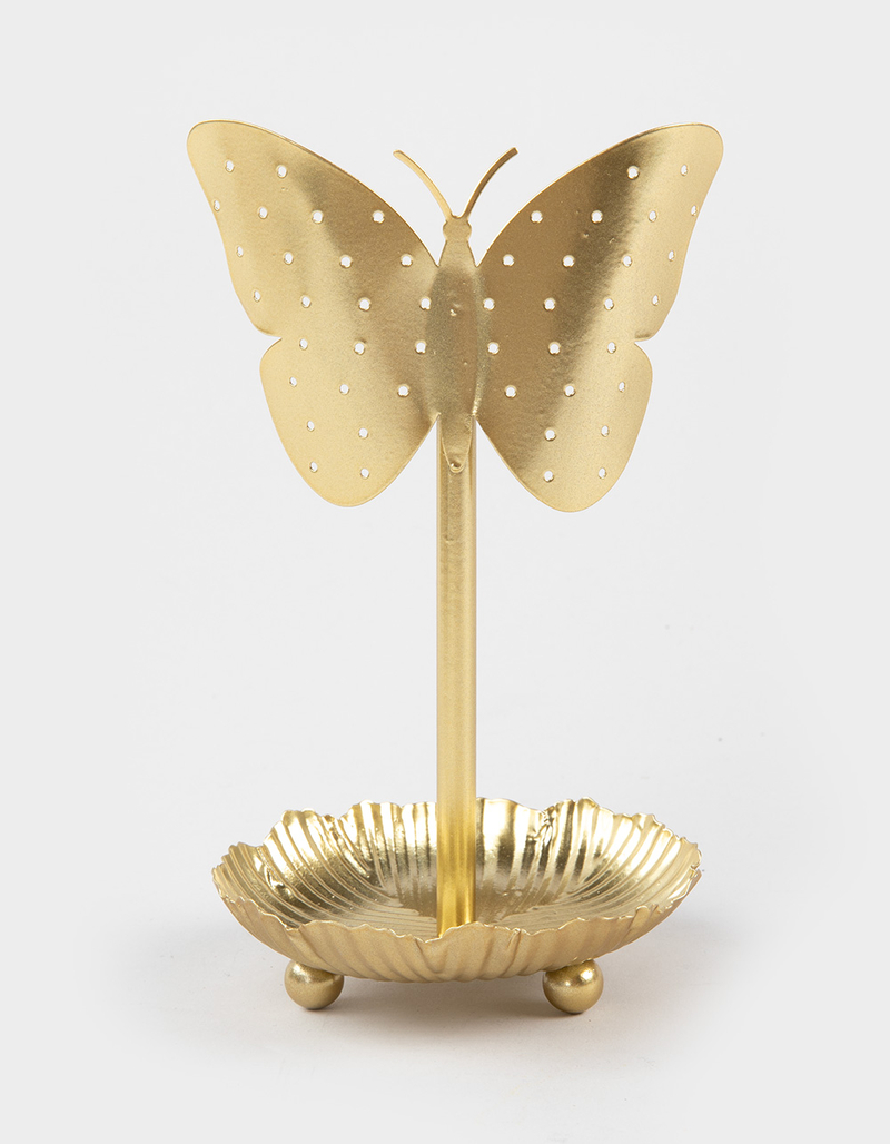 TILLYS HOME Butterfly Jewelry Stand BRASS Tillys