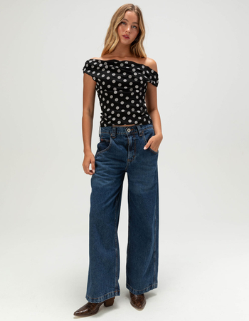 BDG Urban Outfitters Fia Dot Womens Off The Shoulder Top Alternative Image