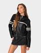 EDIKTED Rockstar Oversized Faux Leather Womens Jacket image number 4