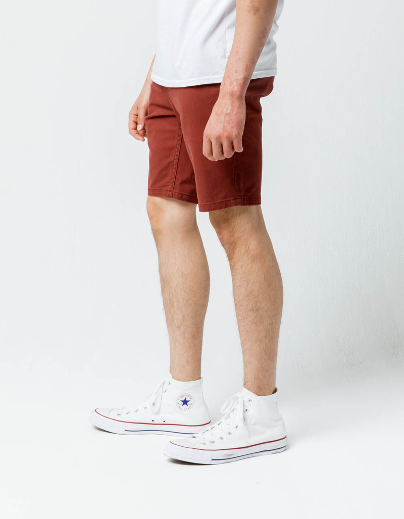 CHARLES AND A HALF Lincoln Stretch Rust Mens Shorts image number 3