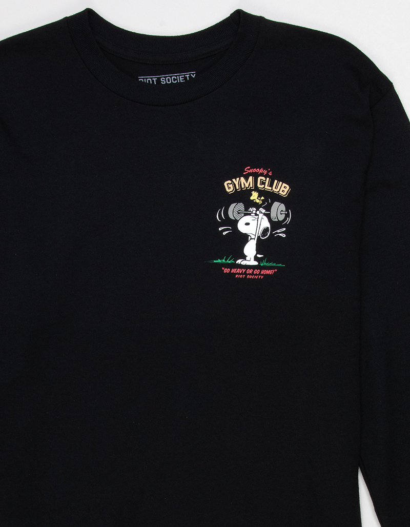 RIOT SOCIETY x Peanuts Snoopy's Gym Club Mens Long Sleeve Tee image number 2
