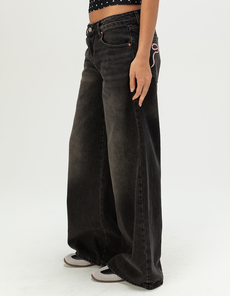 RSQ Womens Low Rise Bow Baggy Jeans image number 3