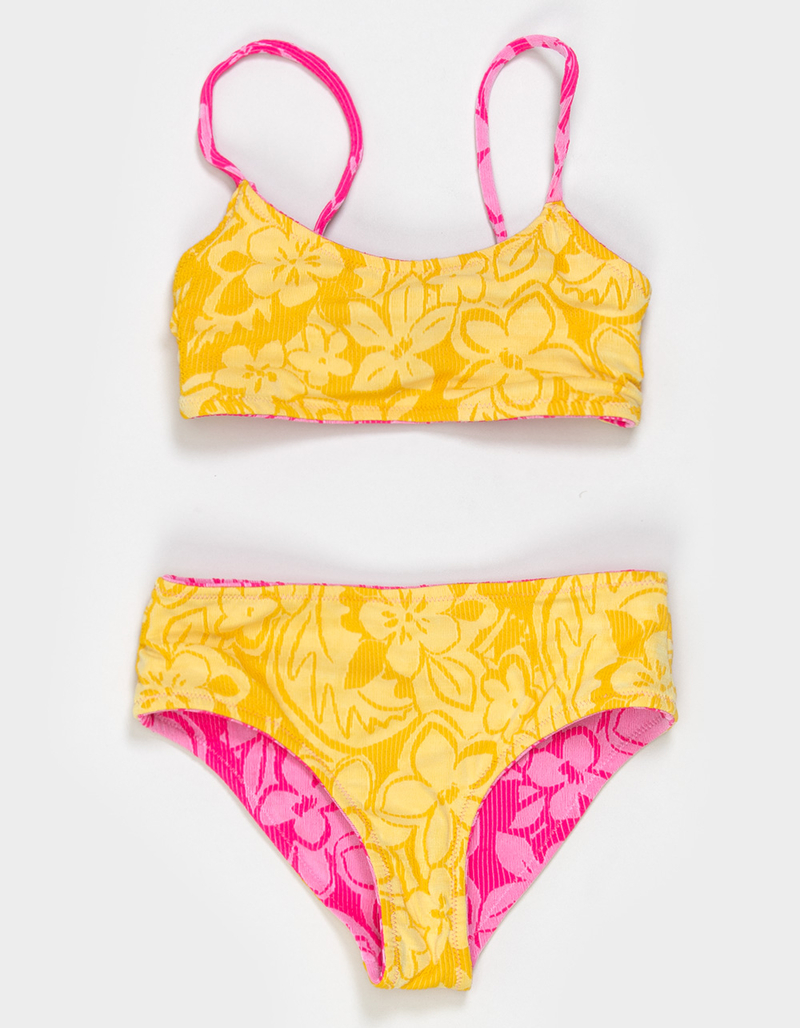 DAMSEL Texture Reversible Girls Bralette Bikini Set image number 3