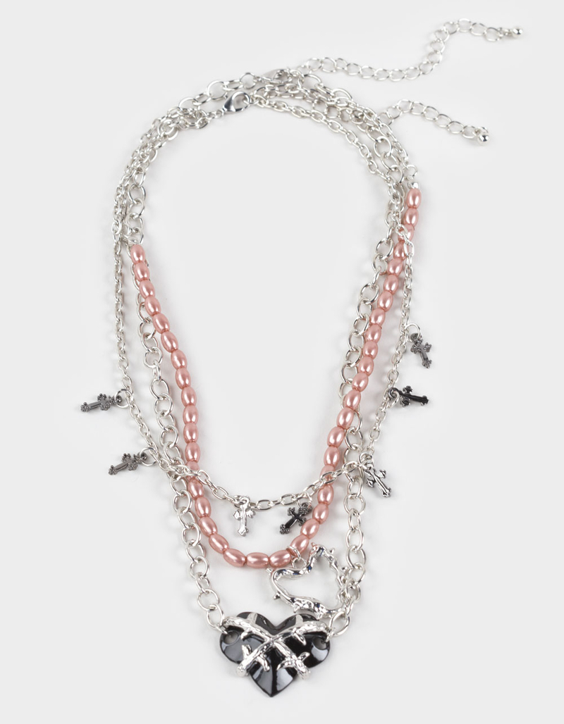 FULL TILT Layered Cross/Heart Necklace image number 1