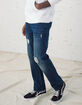 RSQ Mens Slim Straight Dark Vintage Flex Ripped Jeans image number 3