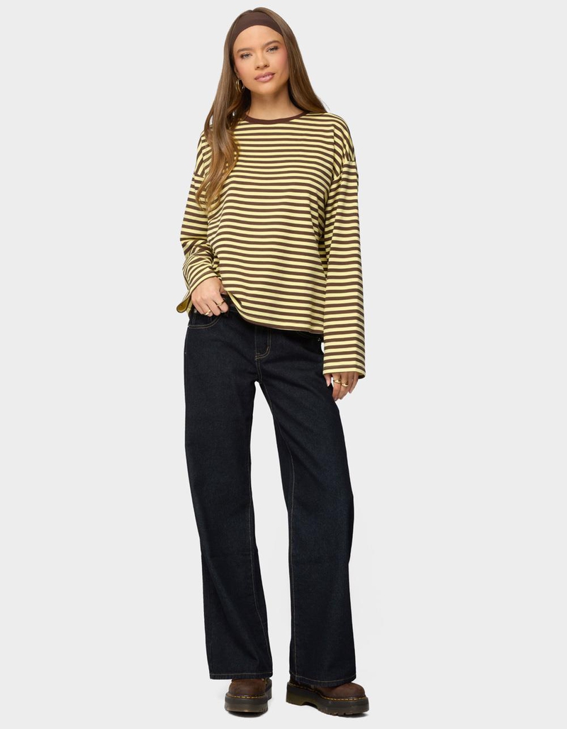 EDIKTED Jodie Oversized Striped Long Sleeve Top image number 3