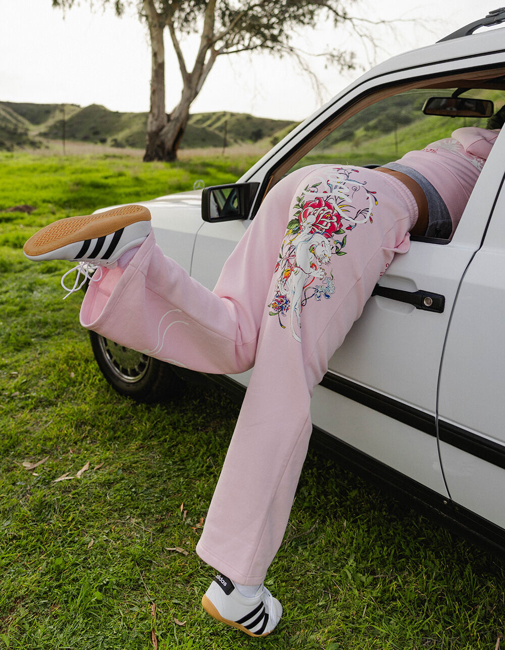 ED HARDY White Panther Womens Sweatpants - PINK | Tillys
