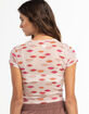 FULL TILT Lip Print Womens Mesh Tee image number 3