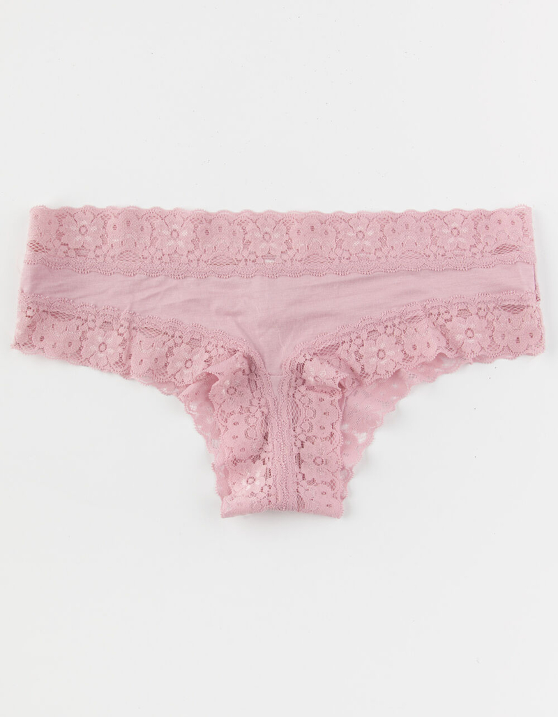 FULL TILT Micro Lace Trim Lavender Boyshorts image number 1