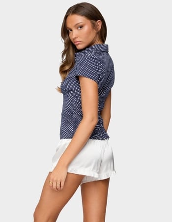 EDIKTED Polka Dot Tailored Button Up Shirt Alternative Image