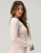 FULL TILT Pointelle Floral Lace Trim Long Sleeve Tee image number 3