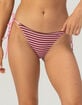 DAMSEL Polka Dot/Stripe Reversible Texture Tie Side Cheeky Bikini Bottoms image number 2