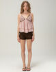 WEST OF MELROSE Womens Fold Over Paisley Micro Shorts image number 1
