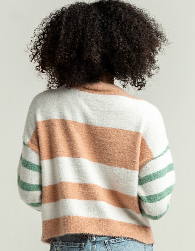 LUMIERE Striped Womens Cream Combo Sweater image number 2