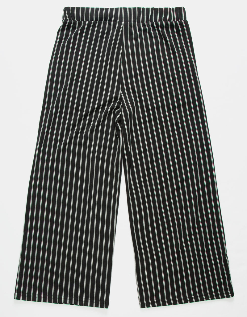 FULL TILT Stripe Crop Black & White Girls Palazzo Pants image number 1