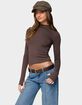 EDIKTED Binta Mock Neck Long Sleeve Top image number 2