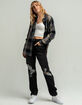 RSQ Womens Muted Hunter Sage Oversize Flannel Shirt image number 4