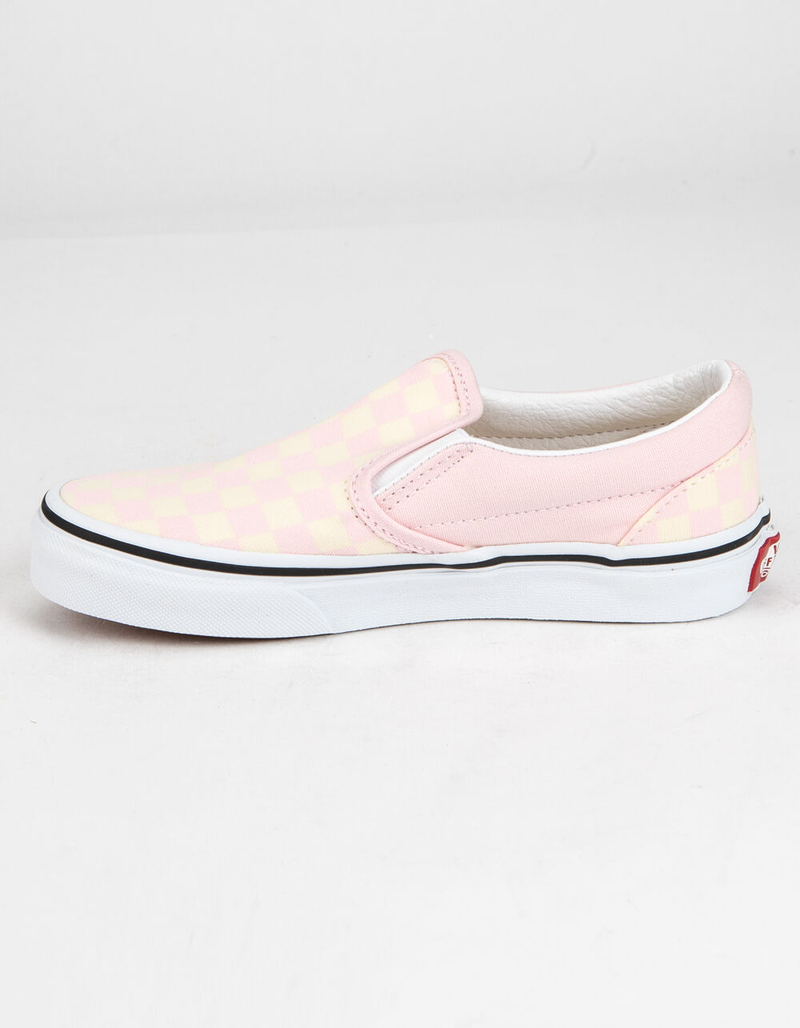 VANS Classic Checkerboard Slip-On Pink & White Girls Shoes image number 3