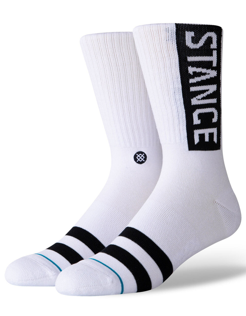 STANCE OG Mens White Crew Socks image number 0