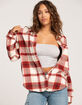 LOVE TREE Plaid Womens Boyfriend Flannel image number 1