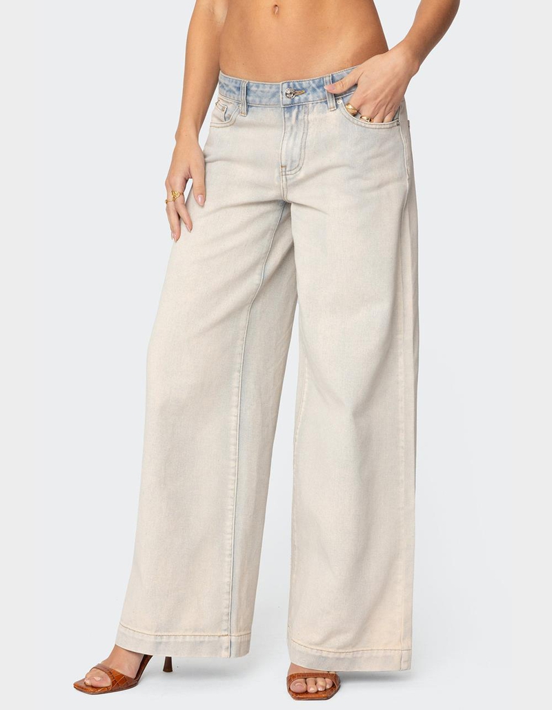EDIKTED Rhiannon Washed Wide Leg Jeans image number 0