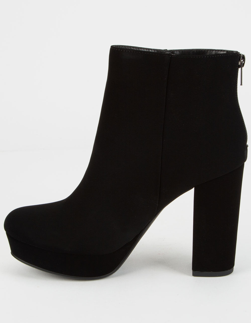 DELICIOUS Faux Suede Ankle High Heel Womens Boot image number 2