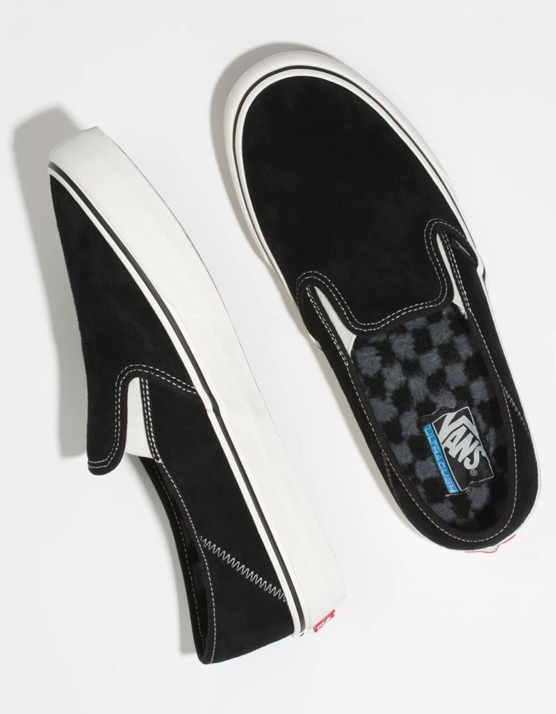 VANS Suede & Sherpa Slip-On SF Black & Checkerboard Shoes image number 2