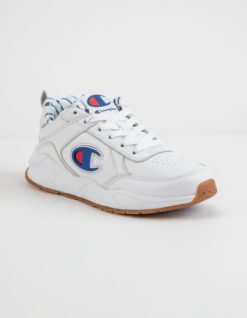 CHAMPION 93Eighteen C Logo White Leather Boys Shoes image number 1