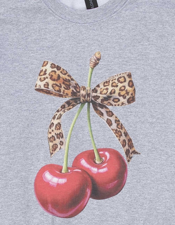 CHERRIES Leopard Bow Unisex Kids Crewneck Sweatshirt Alternative Image