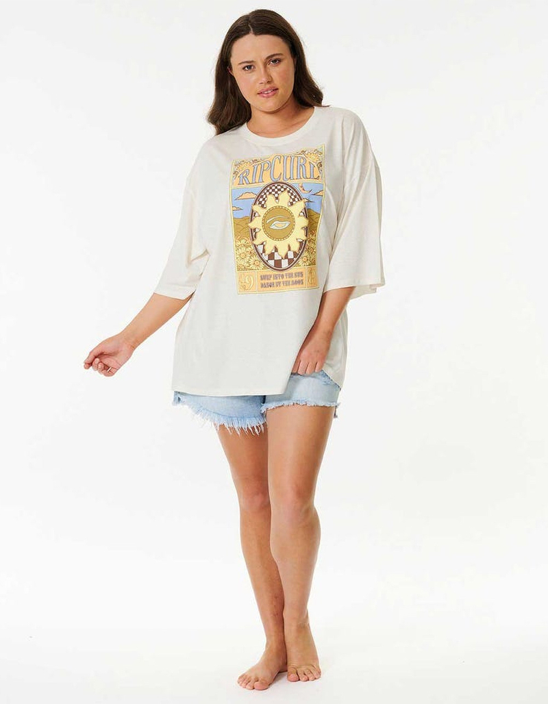 RIP CURL Sun Club Heritage Womens Oversized Tee image number 3