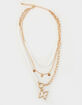 FULL TILT Layered Pearl Butterfly Necklace image number 1