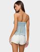 EDIKTED Beadie Sheer Chiffon Strapless Top image number 3