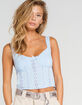 IVY & MAIN Bra Cup Eyelet Womens Light Blue Cami image number 1