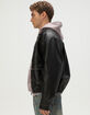 RSQ Mens Oversized Vegan Leather Bomber Jacket image number 4