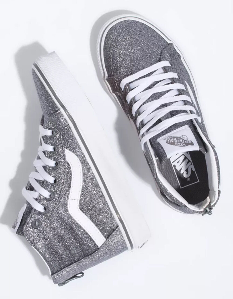 VANS Glitter Sk8-Hi Zip Juniors Shoes image number 2