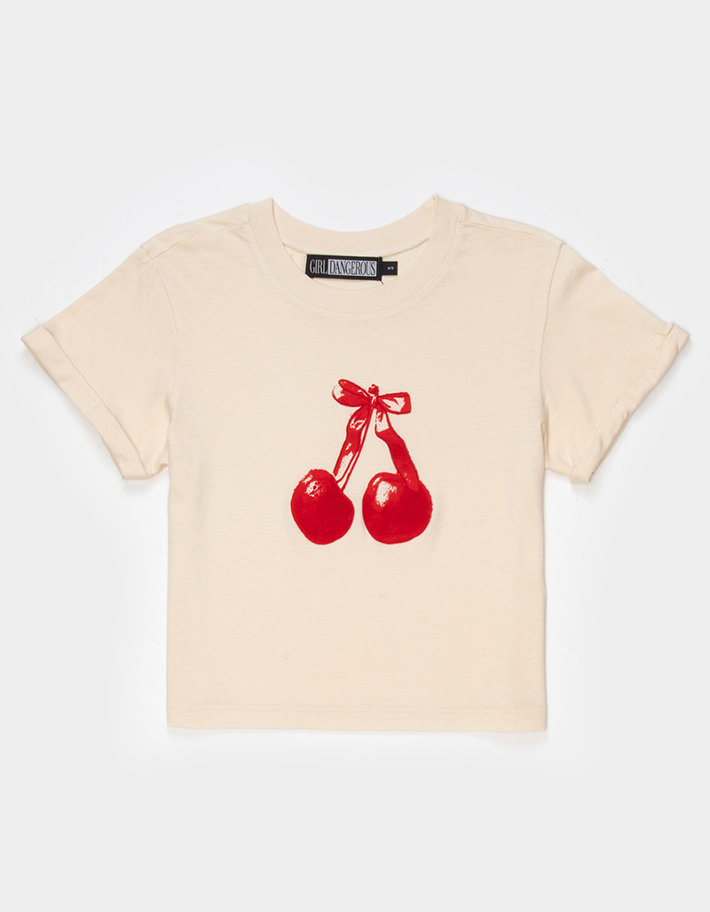 GIRL DANGEROUS Cherries Girls Tee OFF WHITE Tillys