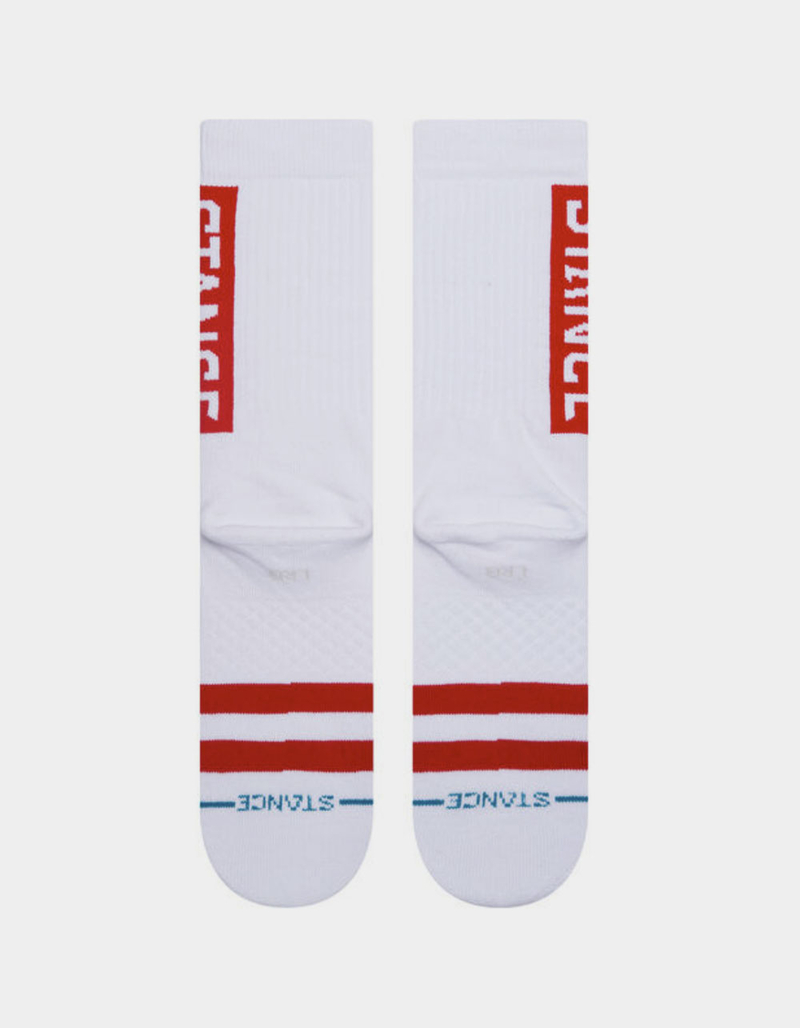STANCE OG White Red Mens Crew Socks image number 2