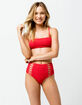 FULL TILT Textured Bralette Red Bikini Top image number 4