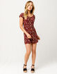SKY AND SPARROW Floral Peasant Burgundy Dress image number 4