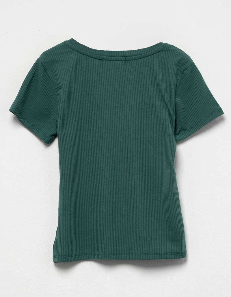 FULL TILT Essentials Girls V Neck Rib Tee image number 1