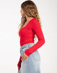 FULL TILT Seamless Square Neck Womens Crop Long Sleeve Top image number 3