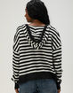 FULL TILT Womens Stripe Button Up Hooded Sweater image number 2