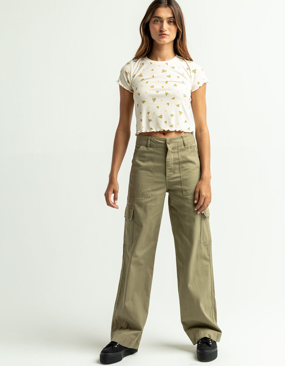FULL TILT Wide Leg Womens Cargo Pants 