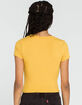 DESTINED Ribbed V-Neck Womens Chamois Crop Tee image number 3