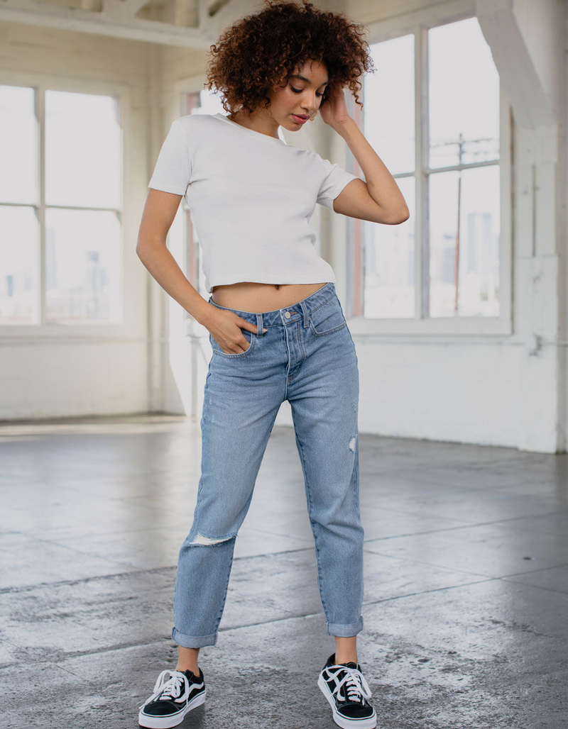 RSQ Boyfriend Medium Blast Womens Ripped Jeans image number 0