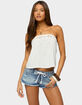 EDIKTED Pearle Crochet Trim Strapless Top image number 1