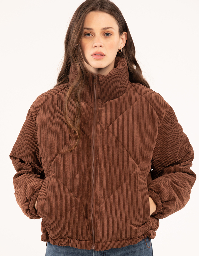 LOVE TREE Womens Puffer Corduroy Jacket image number 0