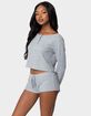 EDIKTED Teddy Waffle Shorts image number 4